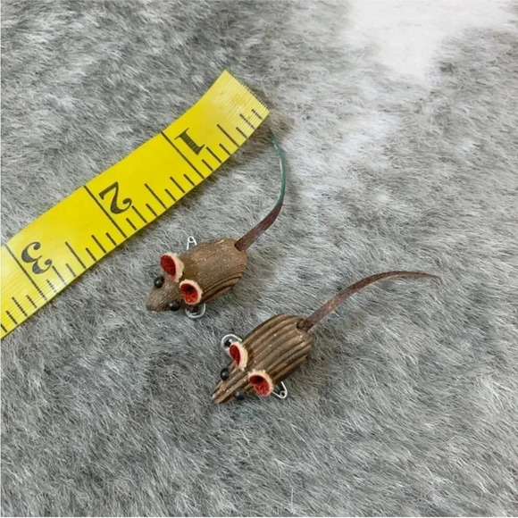 Vintage MCM Mid-Century Modern Wood Mice Brooch Pins - Picture 8 of 8